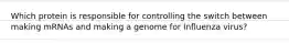 Which protein is responsible for controlling the switch between making mRNAs and making a genome for Influenza virus?