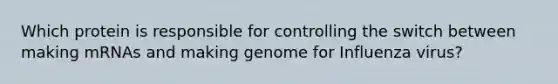 Which protein is responsible for controlling the switch between making mRNAs and making genome for Influenza virus?