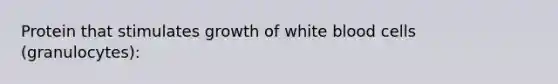 Protein that stimulates growth of white blood cells (granulocytes):