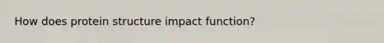 How does protein structure impact function?