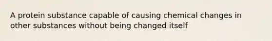 A protein substance capable of causing chemical changes in other substances without being changed itself