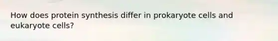 How does protein synthesis differ in prokaryote cells and eukaryote cells?