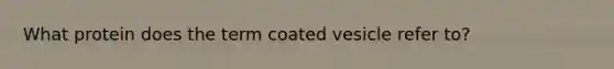 What protein does the term coated vesicle refer to?