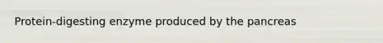 Protein-digesting enzyme produced by the pancreas