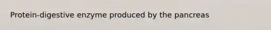 Protein-digestive enzyme produced by the pancreas