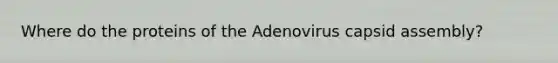 Where do the proteins of the Adenovirus capsid assembly?