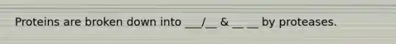Proteins are broken down into ___/__ & __ __ by proteases.