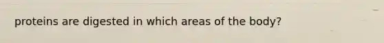 proteins are digested in which areas of the body?