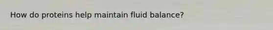 How do proteins help maintain fluid balance?