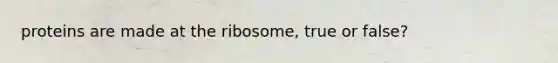 proteins are made at the ribosome, true or false?