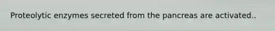 Proteolytic enzymes secreted from the pancreas are activated..