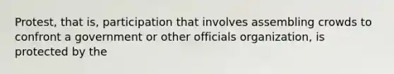 Protest, that is, participation that involves assembling crowds to confront a government or other officials organization, is protected by the