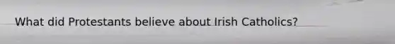 What did Protestants believe about Irish Catholics?