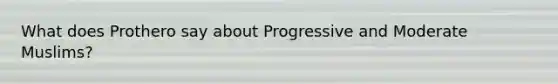 What does Prothero say about Progressive and Moderate Muslims?
