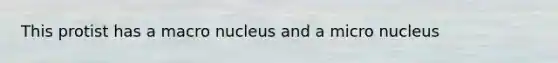 This protist has a macro nucleus and a micro nucleus
