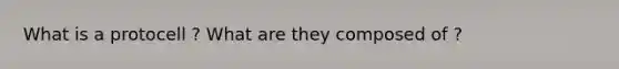 What is a protocell ? What are they composed of ?