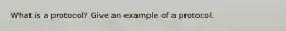 What is a protocol? Give an example of a protocol.