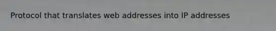 Protocol that translates web addresses into IP addresses