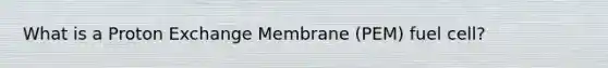 What is a Proton Exchange Membrane (PEM) fuel cell?