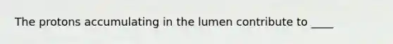 The protons accumulating in the lumen contribute to ____