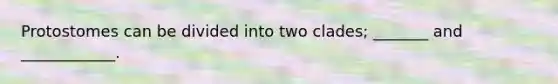 Protostomes can be divided into two clades; _______ and ____________.