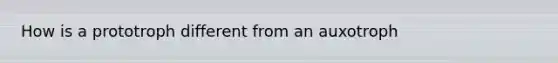 How is a prototroph different from an auxotroph