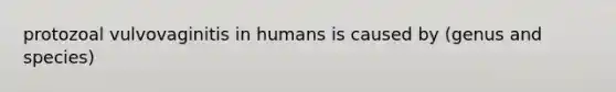 protozoal vulvovaginitis in humans is caused by (genus and species)