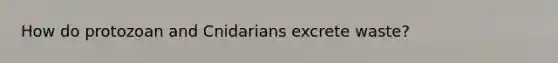 How do protozoan and Cnidarians excrete waste?