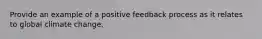 Provide an example of a positive feedback process as it relates to global climate change.