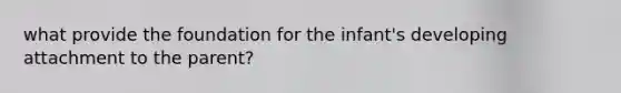 what provide the foundation for the infant's developing attachment to the parent?
