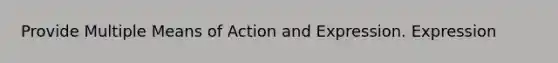 Provide Multiple Means of Action and Expression. Expression