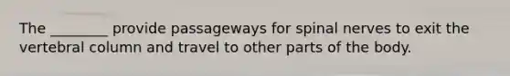 The ________ provide passageways for spinal nerves to exit the vertebral column and travel to other parts of the body.