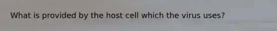 What is provided by the host cell which the virus uses?