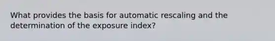 What provides the basis for automatic rescaling and the determination of the exposure index?