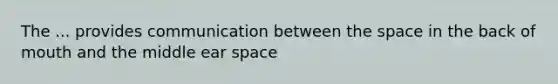 The ... provides communication between the space in the back of mouth and the middle ear space