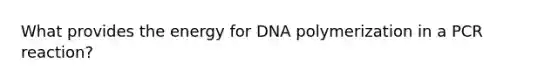 What provides the energy for DNA polymerization in a PCR reaction?