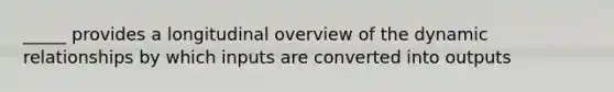 _____ provides a longitudinal overview of the dynamic relationships by which inputs are converted into outputs