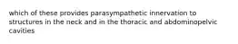 which of these provides parasympathetic innervation to structures in the neck and in the thoracic and abdominopelvic cavities