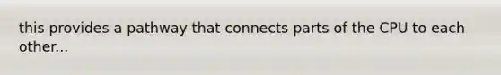 this provides a pathway that connects parts of the CPU to each other...