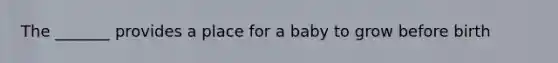 The _______ provides a place for a baby to grow before birth