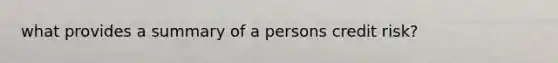 what provides a summary of a persons credit risk?