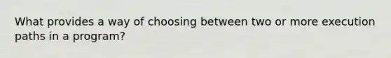 What provides a way of choosing between two or more execution paths in a program?