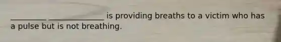 _________ ______________ is providing breaths to a victim who has a pulse but is not breathing.