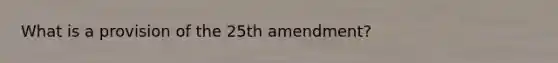 What is a provision of the 25th amendment?