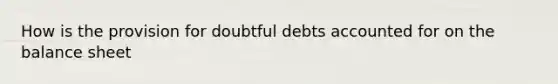 How is the provision for doubtful debts accounted for on the balance sheet