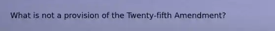 What is not a provision of the Twenty-fifth Amendment?