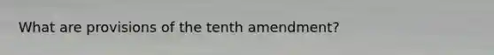 What are provisions of the tenth amendment?