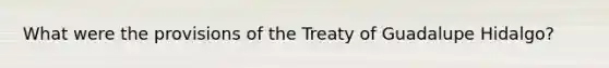 What were the provisions of the Treaty of Guadalupe Hidalgo?