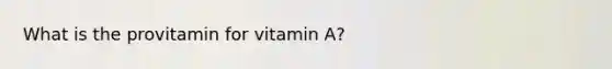 What is the provitamin for vitamin A?