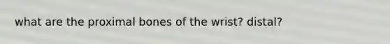 what are the proximal bones of the wrist? distal?